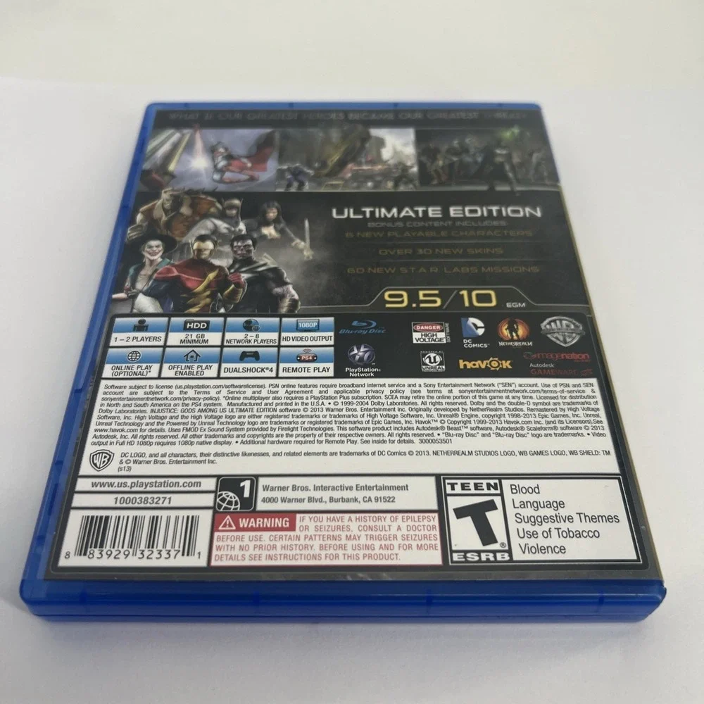 Injustice Gods Among Us Ultimate Edition Sony PS4, 2013 With Original Book